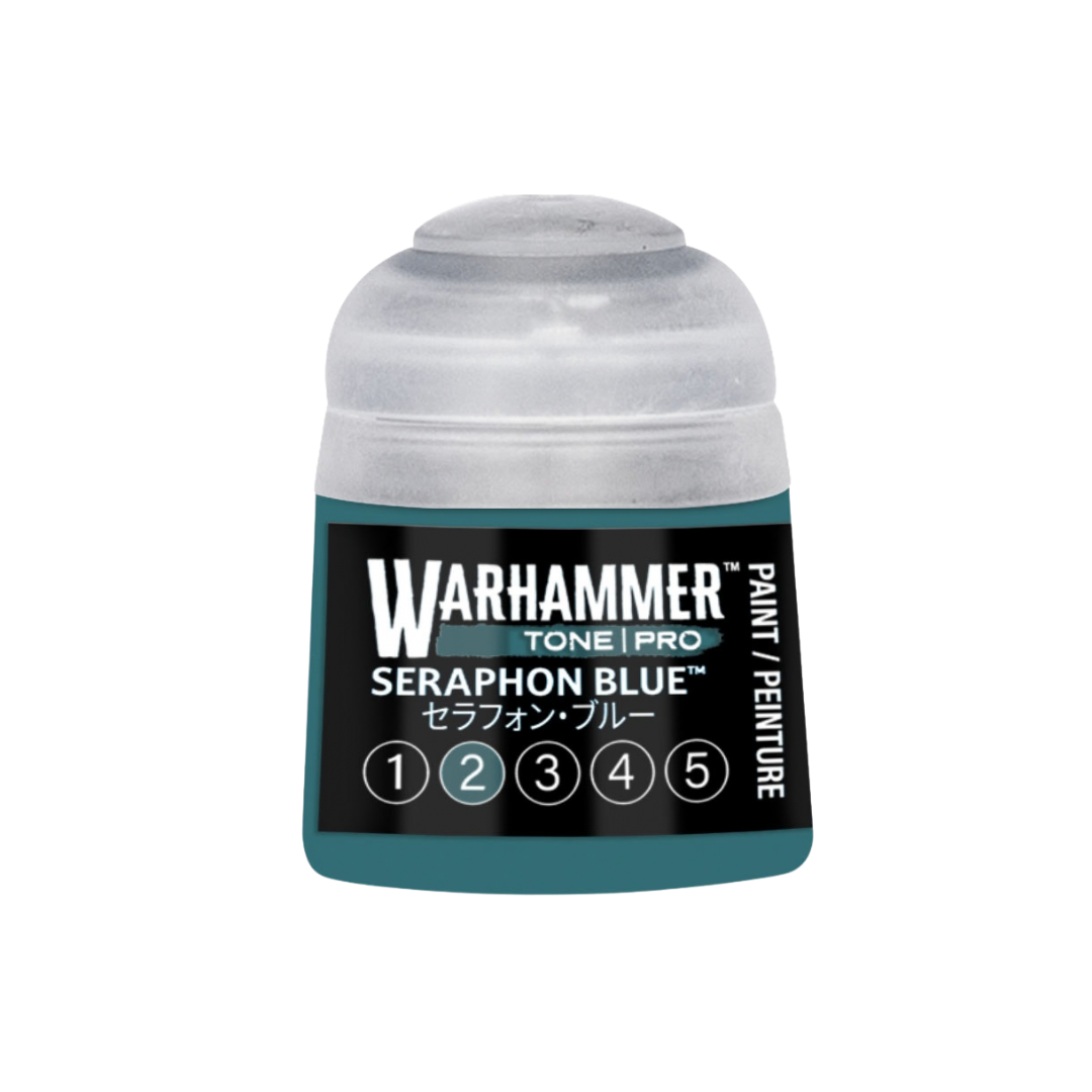 Warhammer Tone Pro Seraphon Blue 12 ml miniature paints in five coordinated tones from dark to light.