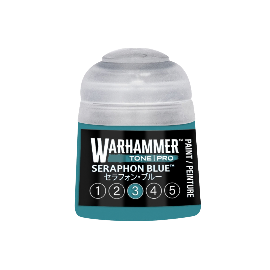 Warhammer Tone Pro Seraphon Blue 12 ml miniature paints in five coordinated tones from dark to light.
