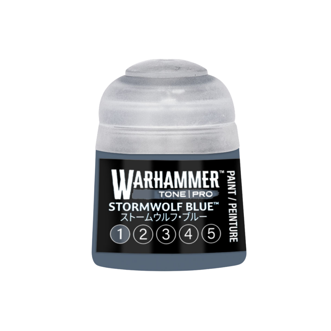 Warhammer Tone Pro Stormwolf Blue 12 ml miniature paints in five coordinated tones from dark to light.