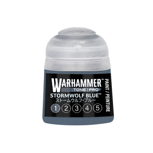 Warhammer Tone Pro Stormwolf Blue 12 ml miniature paints in five coordinated tones from dark to light.