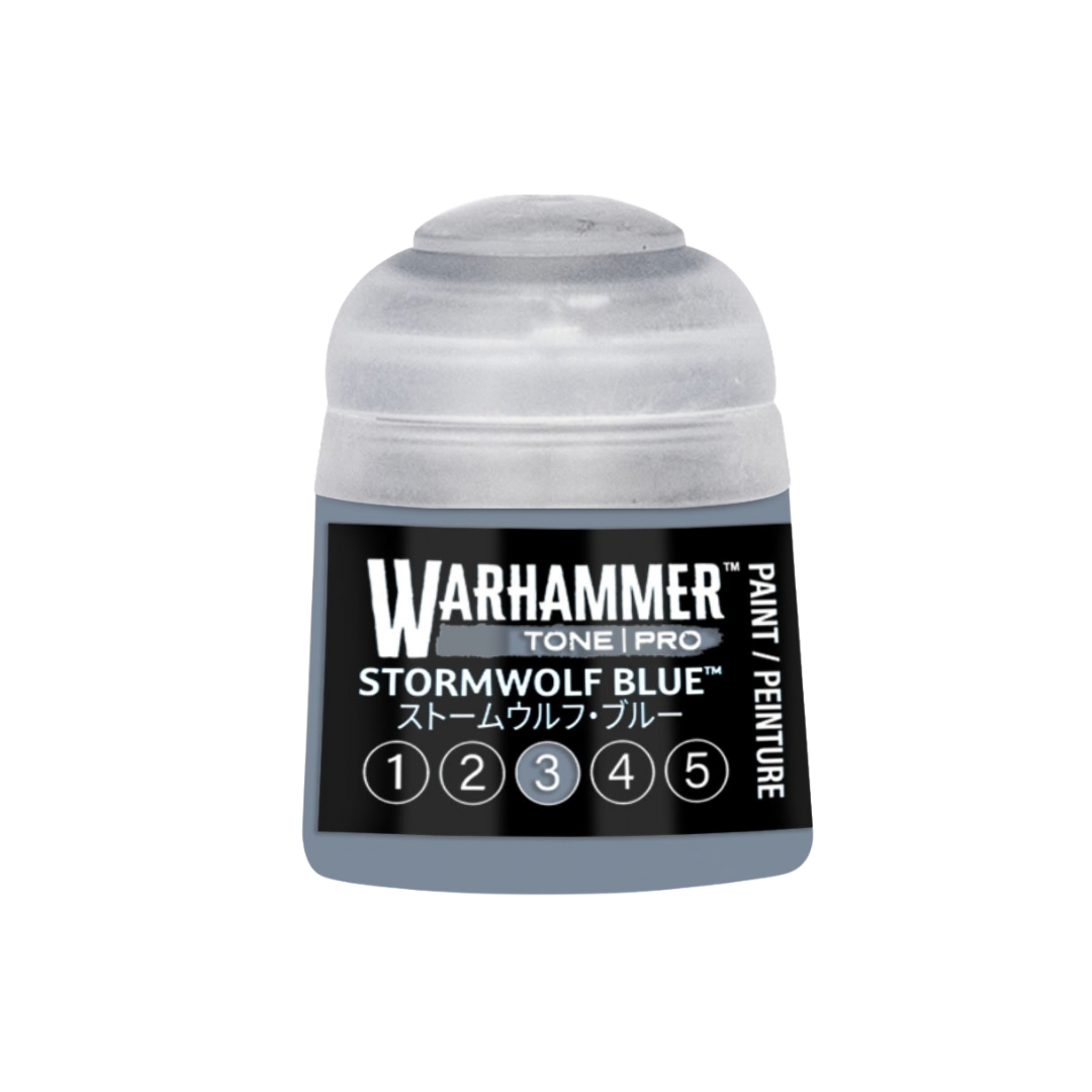 Warhammer Tone Pro Stormwolf Blue 12 ml miniature paints in five coordinated tones from dark to light.