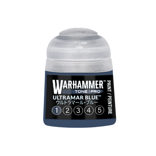 Warhammer Tone Pro Ultramar Blue 12 ml miniature paints in five coordinated tones from dark to light.