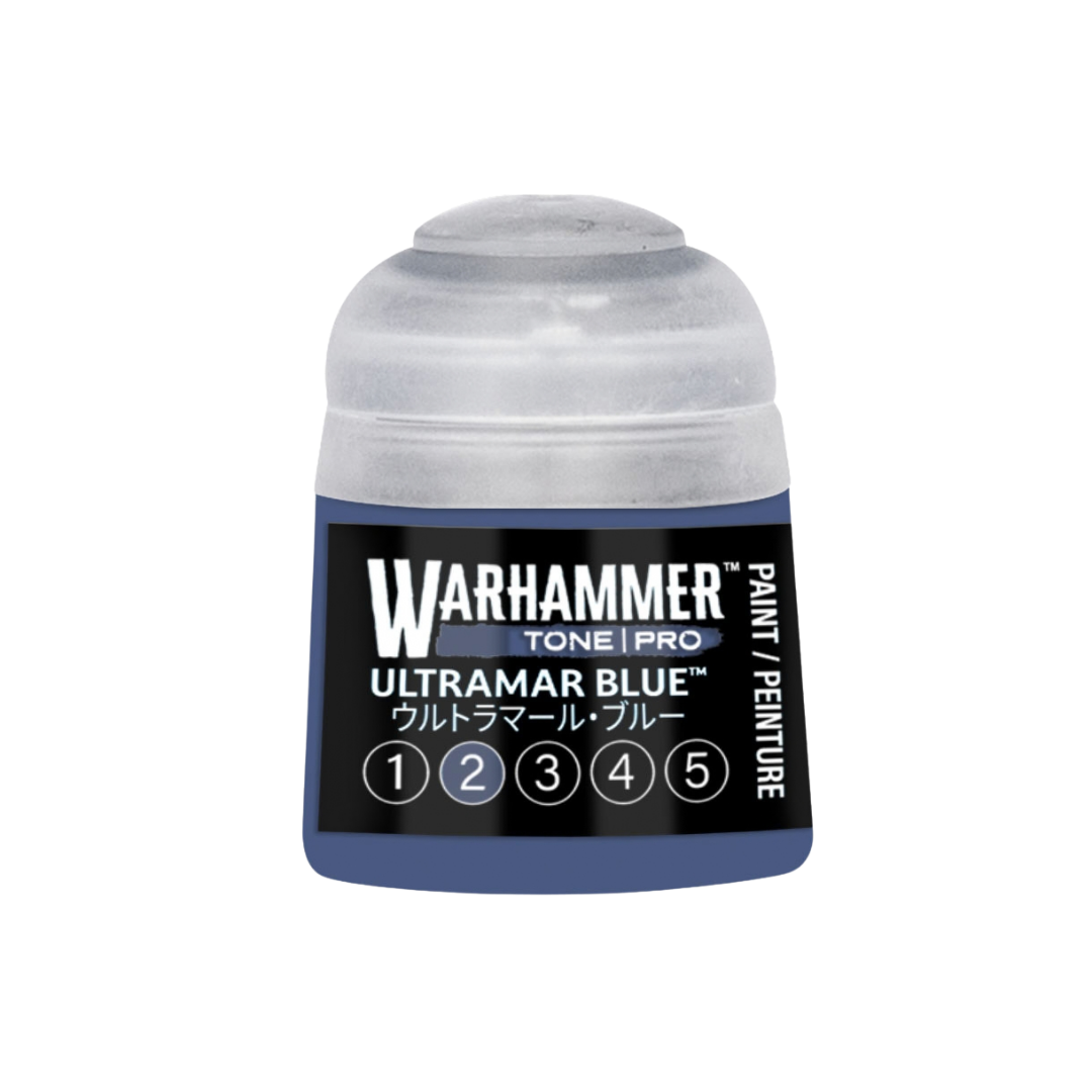 Warhammer Tone Pro Ultramar Blue 12 ml miniature paints in five coordinated tones from dark to light.