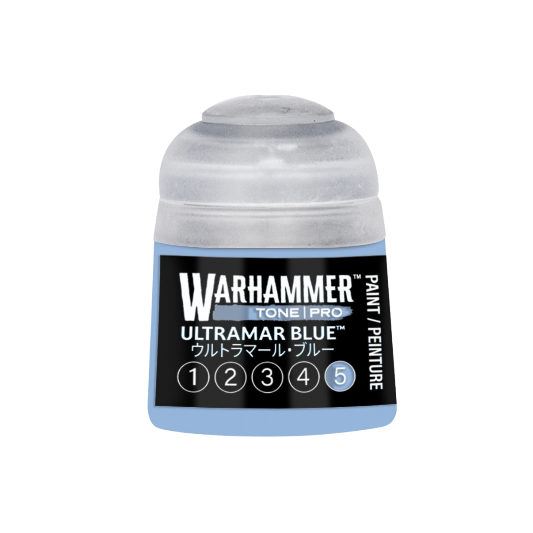 Warhammer Tone Pro Ultramar Blue 12 ml miniature paints in five coordinated tones from dark to light.