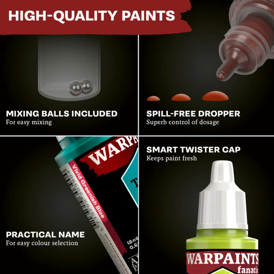 Warpaints Fanatic Flexible Triad Plus Ruddy Browns acrylic paint set, seven 18 ml bottles