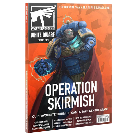 White Dwarf 521 Warhammer magazine cover featuring official Games Workshop hobby content