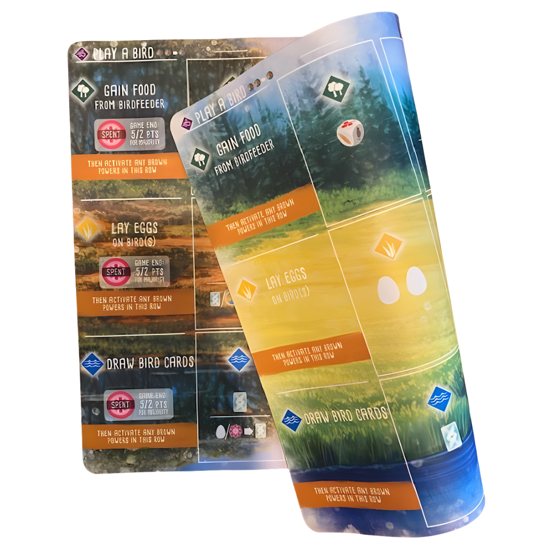 Wingspan double sided natural rubber playmat original and Oceania layouts