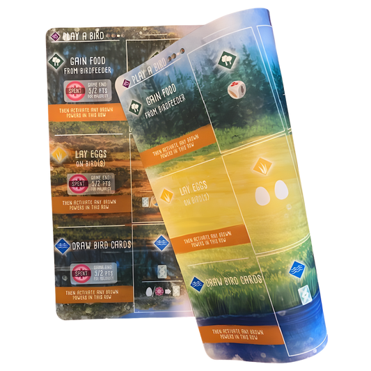 Wingspan double sided natural rubber playmat original and Oceania layouts