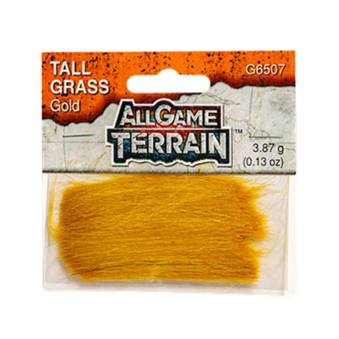 Woodland Scenics All Game Terrain Gold Tall Grass tufts for realistic dry desert and battle‑ruin miniature basing