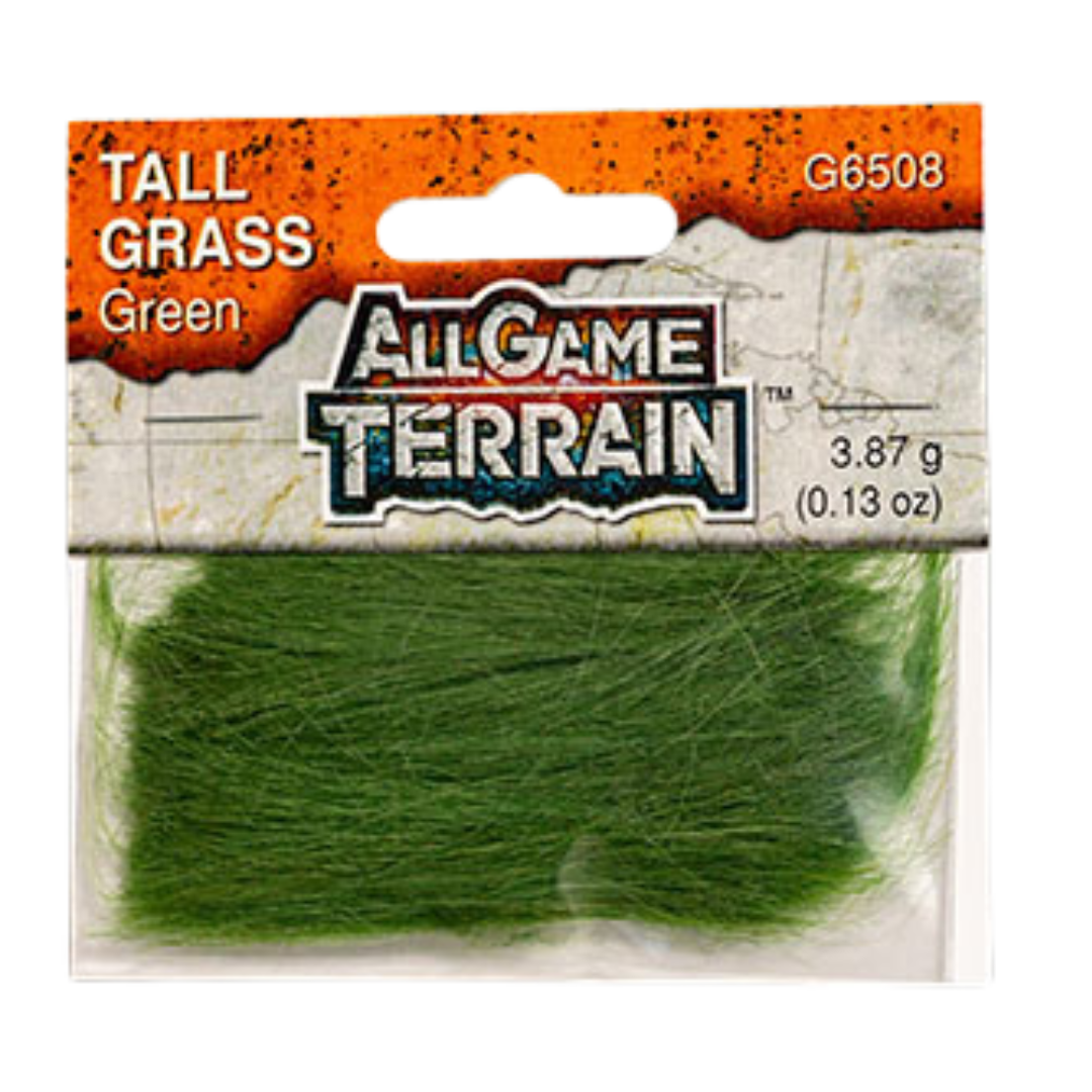 Woodland Scenics All Game Terrain Green Tall Grass for realistic miniature scenery, wild field basing, and tabletop vegetation detailing
