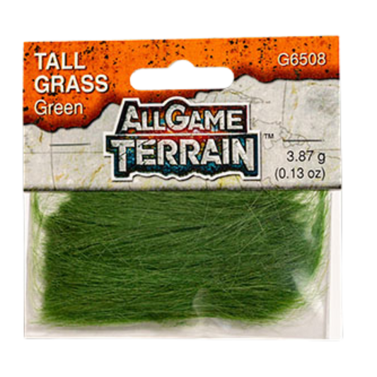Woodland Scenics All Game Terrain Green Tall Grass for realistic miniature scenery, wild field basing, and tabletop vegetation detailing