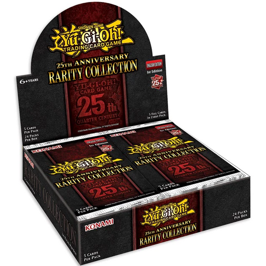 Yu-Gi-Oh! 25th Anniversary Rarity Collection booster box with premium foil rarities