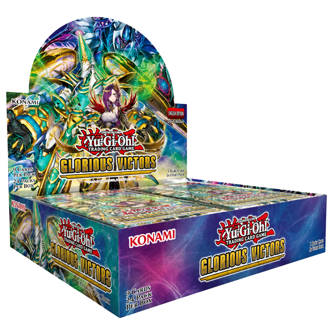 Yu-Gi-Oh! Glorious Victors Booster Box containing 24 packs of 7 trading cards each