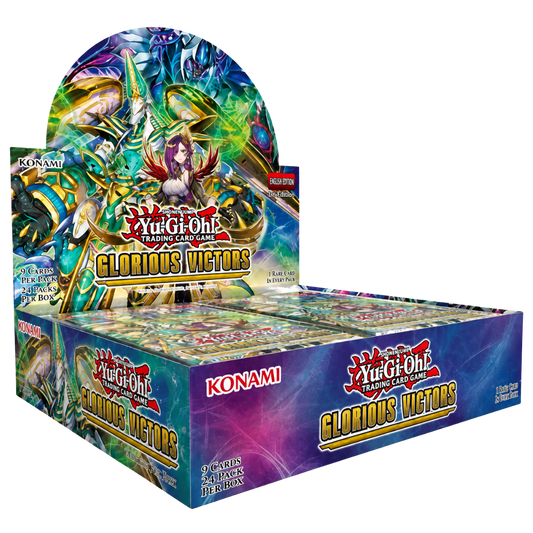 Yu-Gi-Oh! Glorious Victors Booster Box containing 24 packs of 7 trading cards each