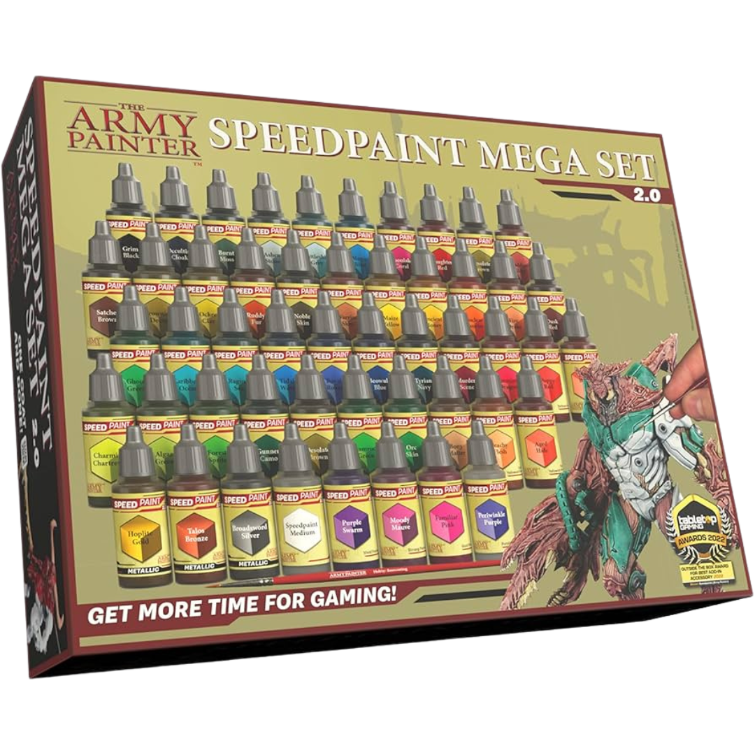 Army Painter Speedpaint Mega Set 2.0 - Complete Paint Set for Miniatures with 24 High-Quality Speed Paints and Tools