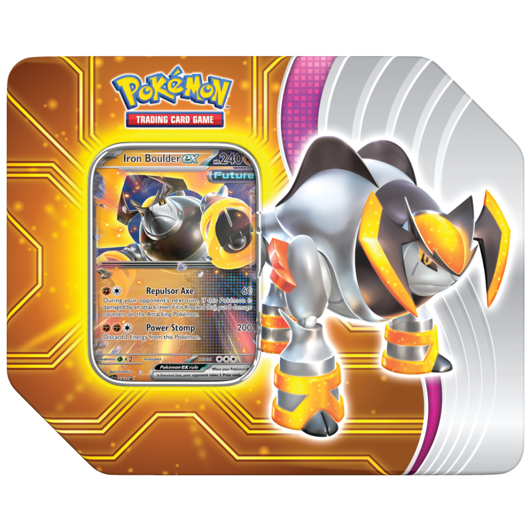 POKEMON - PARADOX DESTINIES TIN - IRON BOULDER EX