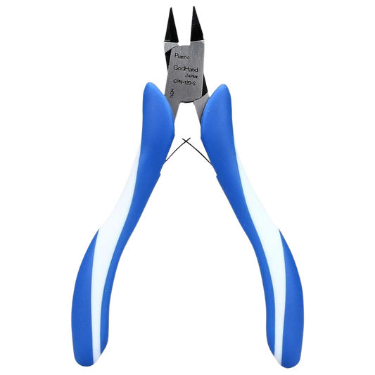 Godhand Craft Grip Series Tapered Plastic Nippers CPN-120-S, precision tool with slim blade design and ergonomic grip for intricate model building.