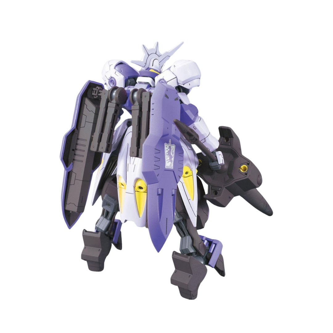 Bandai HG Gundam Kimaris Vidar model kit from Mobile Suit Gundam Iron-Blooded Orphans, featuring detailed parts, articulation, and signature weapons.