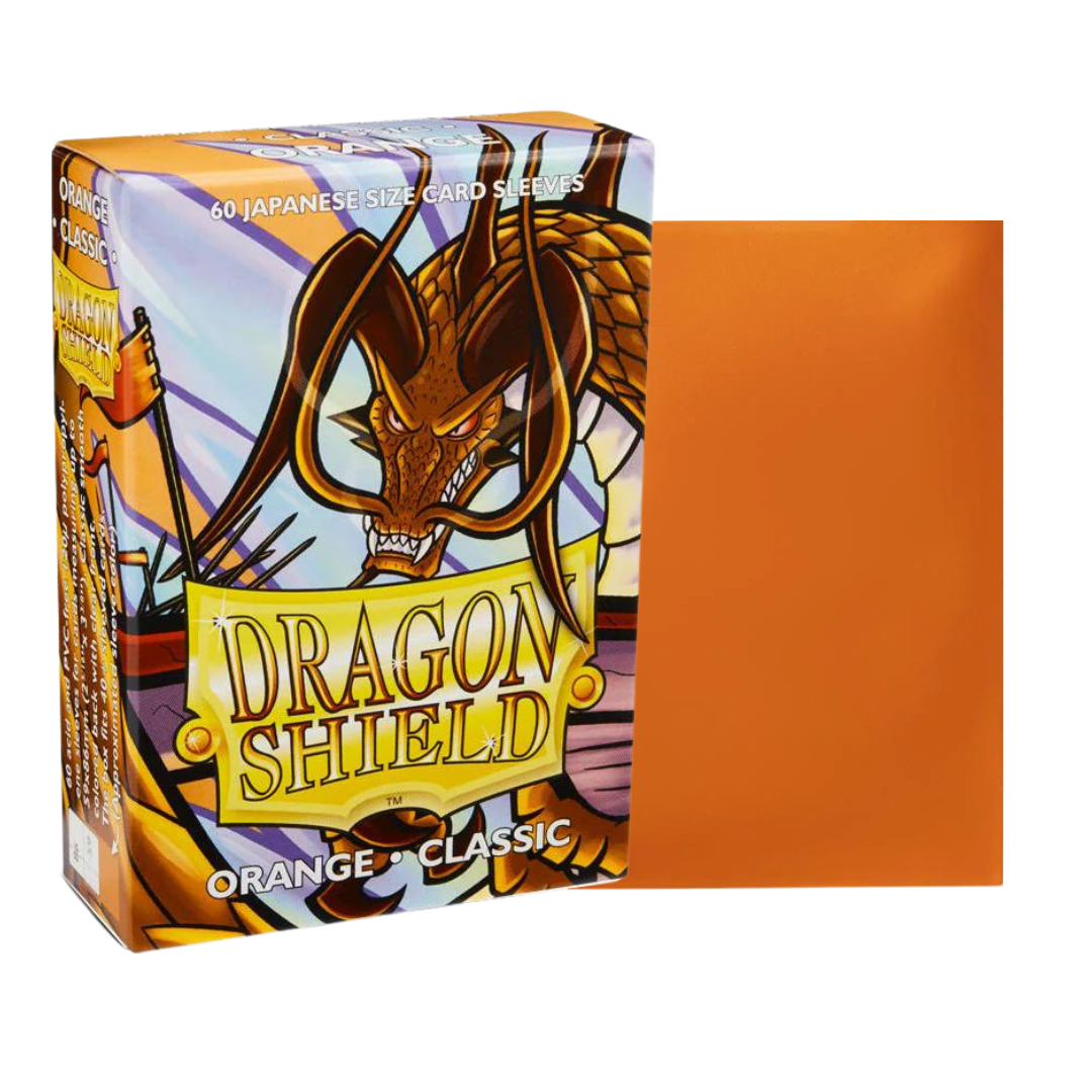 dragon shield classic orange japanese card sleeves and box