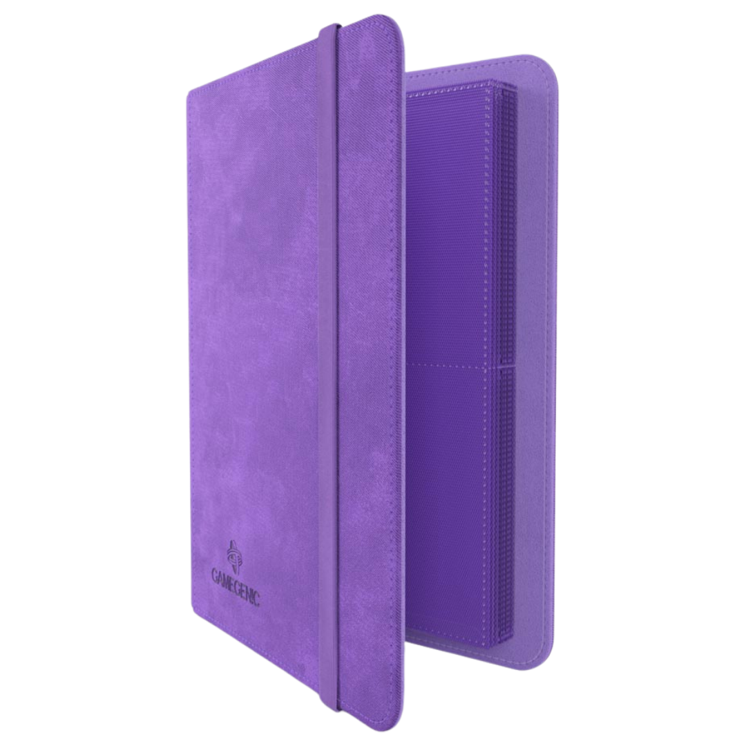 Gamegenic - Prime Album - 8 Pocket - Purple - Partly open side view