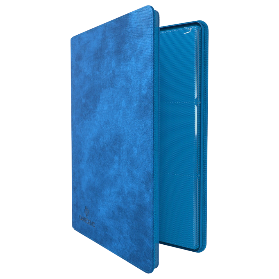 Gamegenic - Zip-Up Album - 18 Pocket - Blue - Partly open side view
