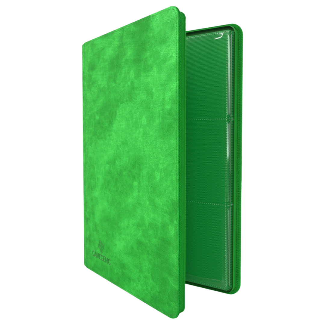 Gamegenic - Zip-Up Album - 18 Pocket - Green - Partly open side view