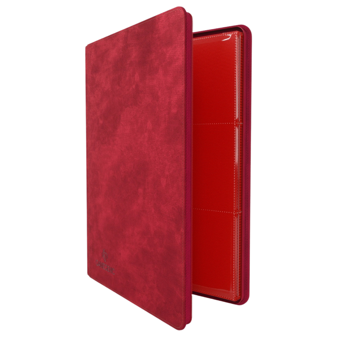 Gamegenic - Zip-Up Album - 18 Pocket - Red - Partly open side view