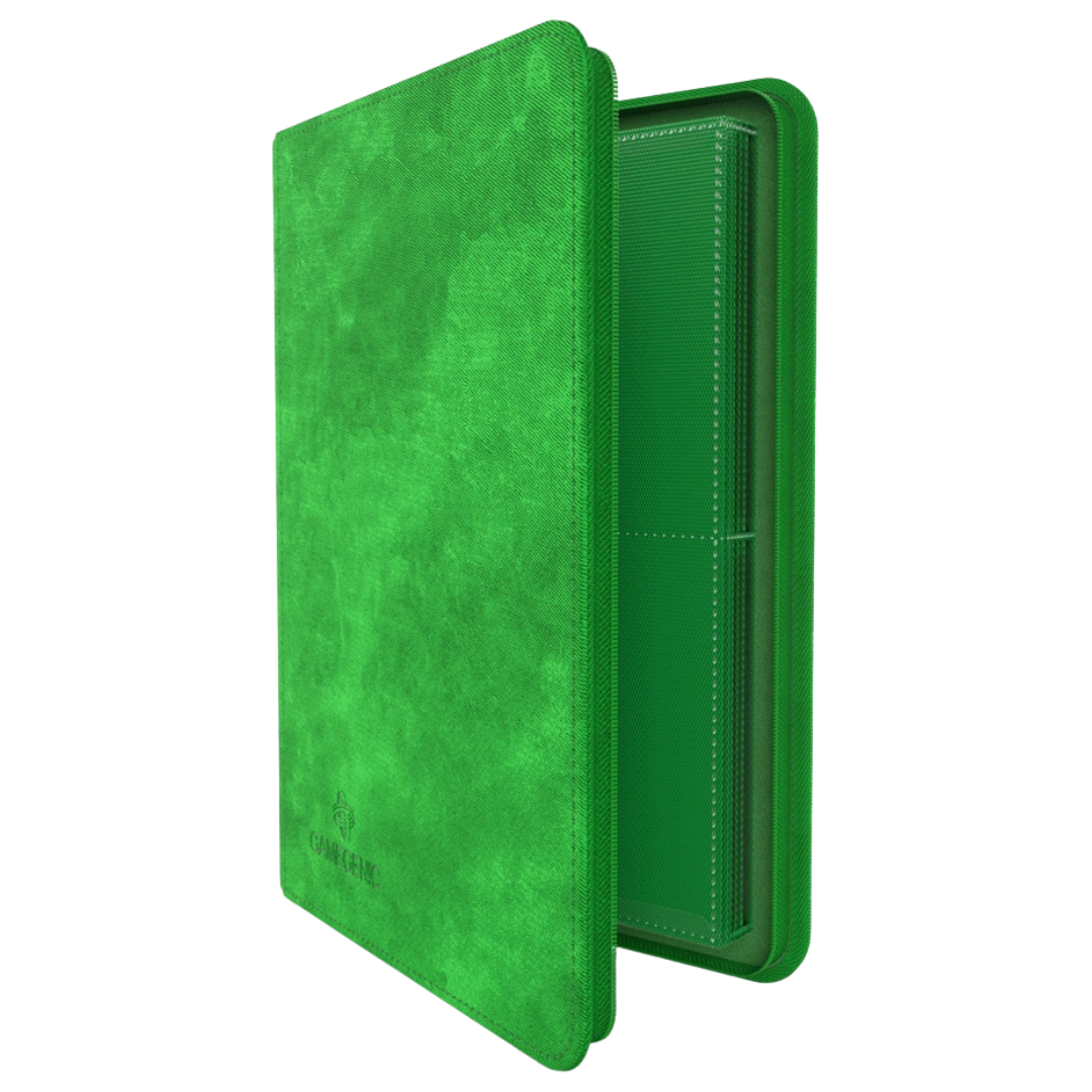 Gamegenic - Zip-Up Album - 8 Pocket - Green - Partly open side view