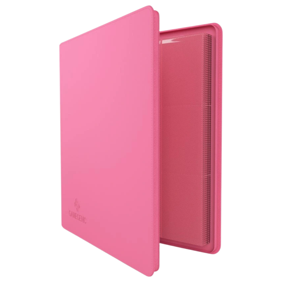 Gamegenic - Zip-Up Album - 24 Pocket - Pink - Partly open side view