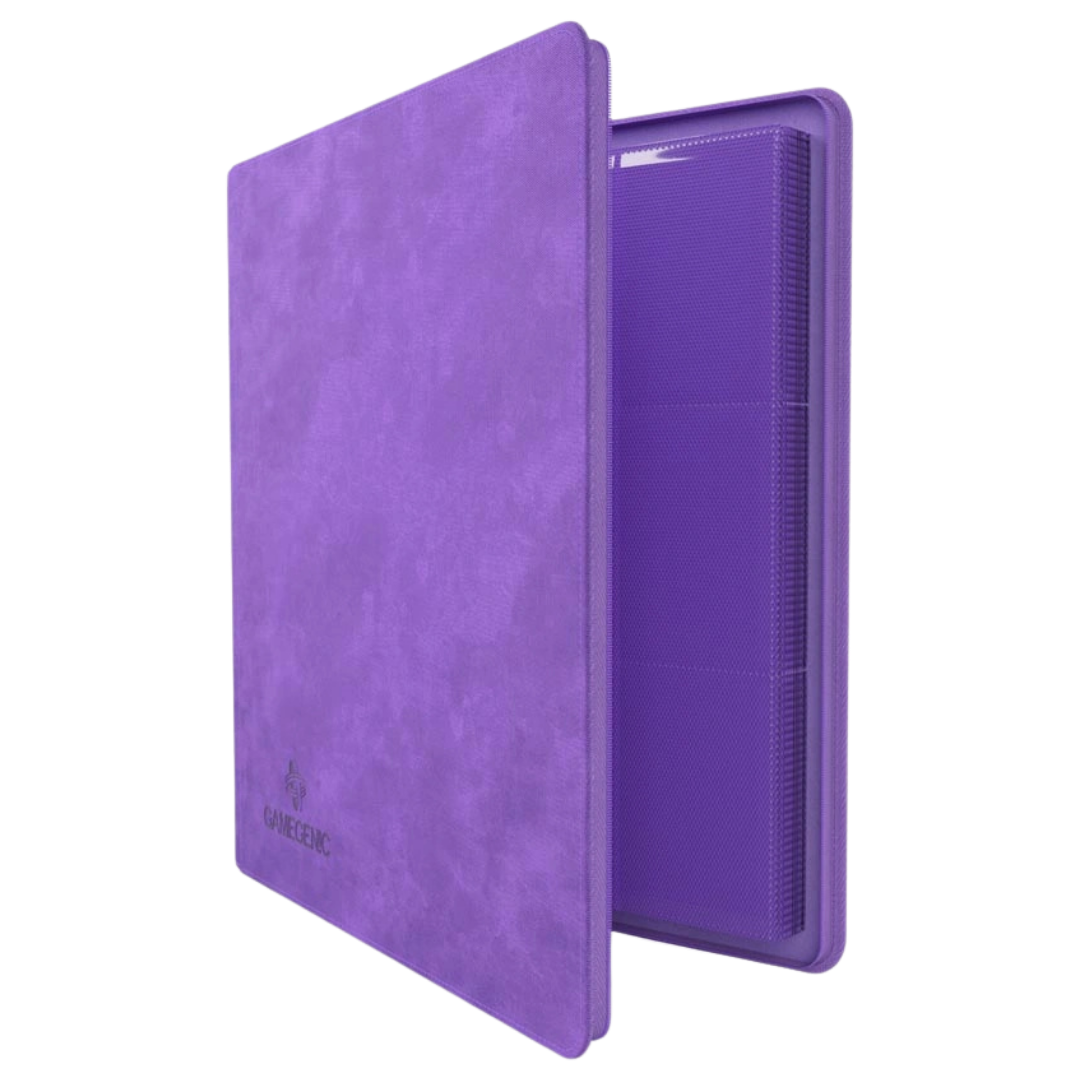 Gamegenic - Zip-Up Album - 24 Pocket - Purple - Partly open side view