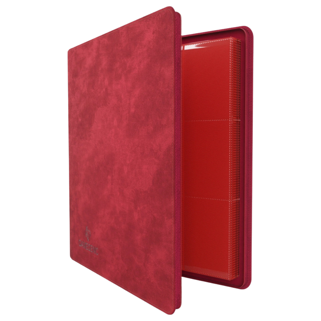 Gamegenic - Zip-Up Album - 24 Pocket - Red - Partly open side view