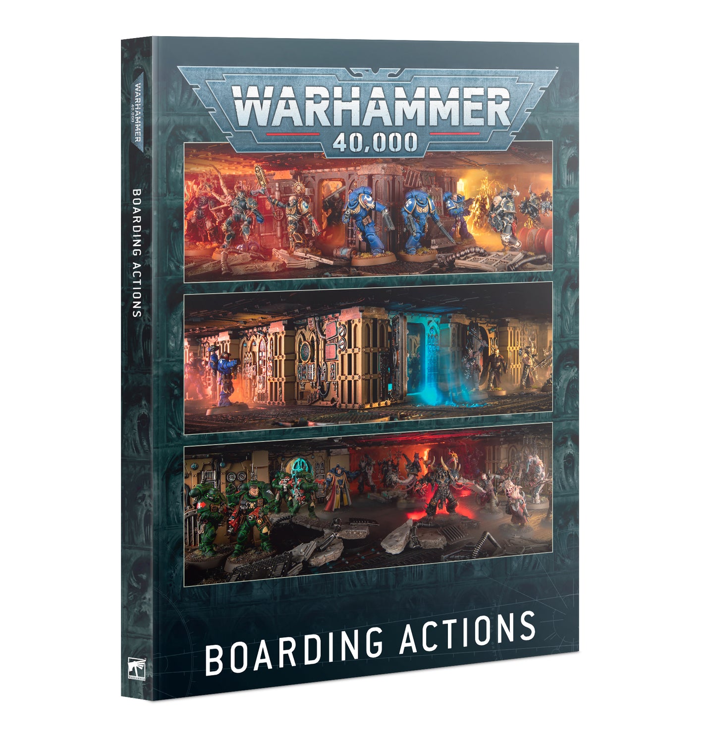 Boarding Actions supplement for Warhammer 40k, featuring updated rules, 55 new detachments, stratagems, and 54 missions.