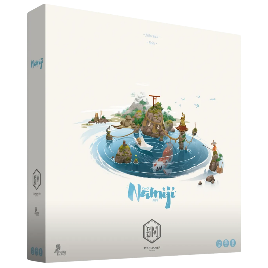Namiji Stonemaier Games edition box with Japanese coastal artwork, shown at an angle