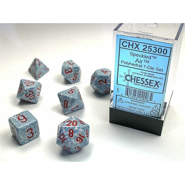 Chessex - 7PC - Speckled - Air/Red Numbers