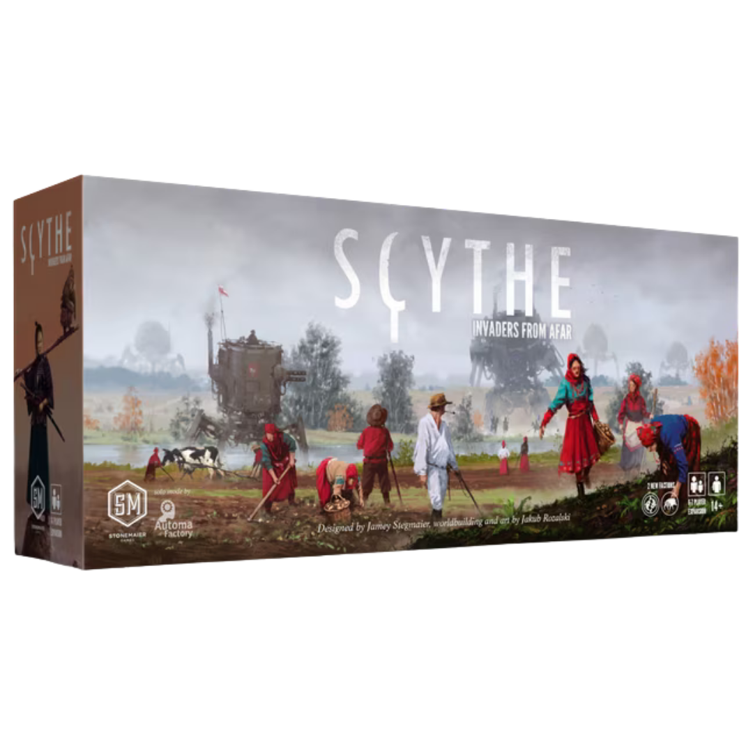 Expand your Scythe experience with Invaders from Afar. Two new factions, up to seven players, and fresh strategies await!