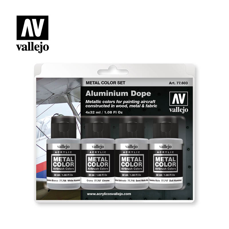 Vallejo - Metal Color Aluminium Dope - 4 Paint Set