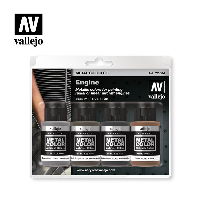 Vallejo - Metal Color Engine - 4 Paint Set