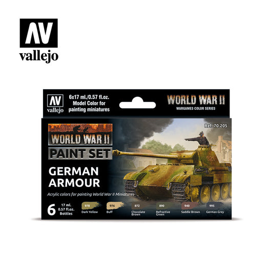 Vallejo - WWII Paint Set - Model Color Wargame German Armour - Set of 6