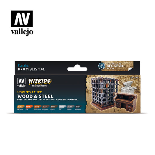 Vallejo - Wizkids - Premium Set - Wood and Steel - Set of 8