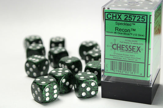 Chessex - 12D6 - Speckled - Recon/White Pips