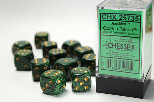 Chessex - 12D6 - Speckled - Golden Recon/Gold Pips