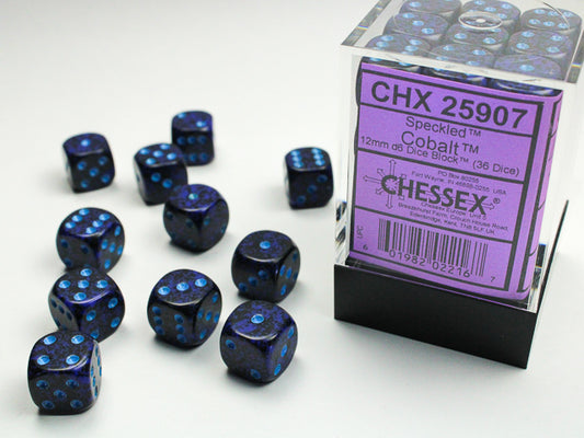 Chessex - 36D6 - Speckled - Cobalt/Blue Pips