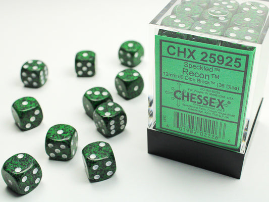 Chessex - 36D6 - Speckled - Recon/White Pips