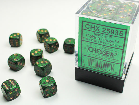 Chessex - 36D6 - Speckled - Golden Recon/Gold Pips