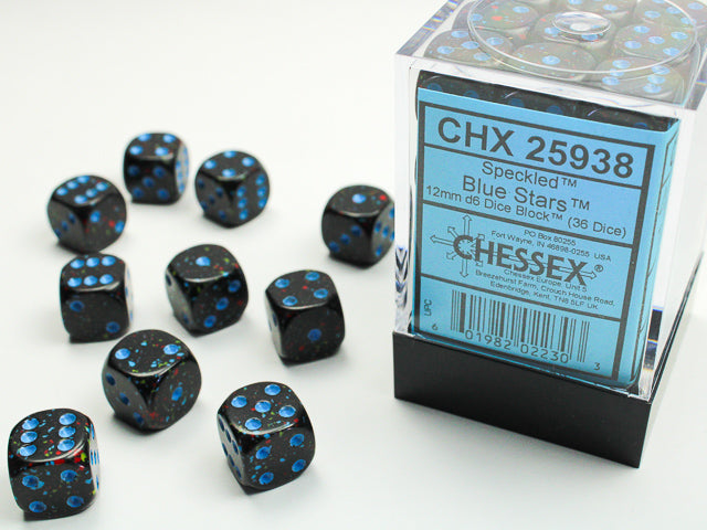 Chessex - 36D6 - Speckled - Blue Stars/Blue Pips