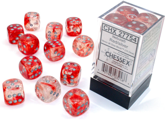 Chessex - 12D6 - Nebula - Red/Silver Luminary Pips