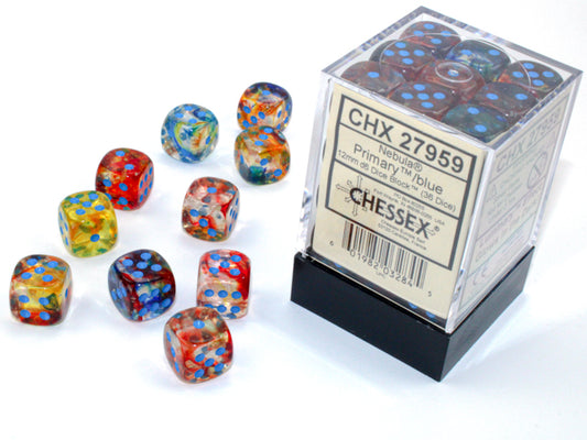 Chessex - 36D6 - Nebula - Primary/Blue Luminary Pips