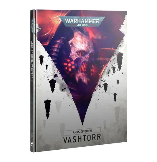 Arks of Omen: Vashtorr hardback book featuring new Boarding Actions rules, campaign missions, and lore on Chaos Daemons in Warhammer 40,000.