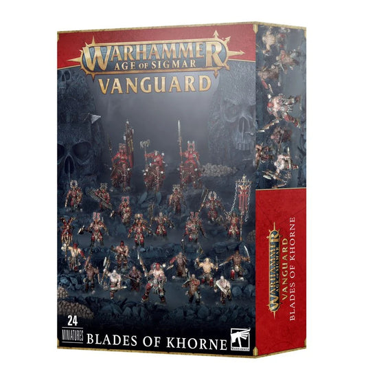 Warhammer Age of Sigmar Blades of Khorne set with Slaughterpriest, Mighty Skullcrushers, Blood Warriors, and Bloodreavers, perfect for painting and assembling your army.