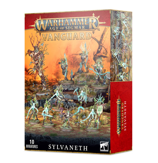 Warhammer Age of Sigmar Sylvaneth multipart plastic kit with Branchwych, Treelord, Kurnoth Hunters, Tree-Revenants, and their appropriate bases.